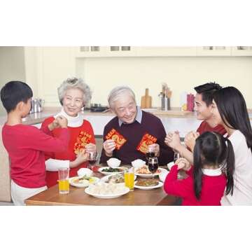 ELLZK Chinese Red Envelopes Lucky Money Envelopes 2025 Chinese New Year Snake Year Envelope Small (6 Patterns 36 Pcs) Gold Foil