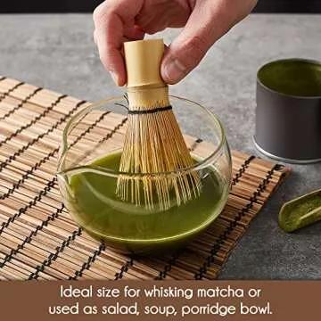 Crystalia Matcha Bowl with Pouring Spout, Handmade, Thick & Heat-Resistant Clear Matcha Glass, Japanese Style Mixing Bowl for Green Tea, Small Ceremonial Matcha Cup, 20 Ounce