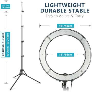 Neewer Ring Light Kit - 18 inch LED for Creators