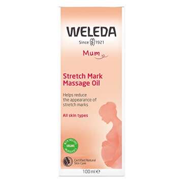 Weleda Stretch Mark Pregnancy Massage Oil, 3.4 Fluid Ounce, Plant Rich Oil with Vitamin E, Sweet Alm...
