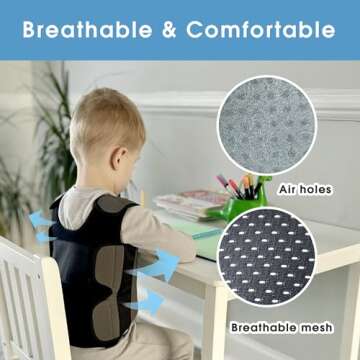 Weighted Vest for Kids - Compression Vest for Children with Sensory Issues, Autism, ADHD - Adjustable Kids Weighted Vest Includes 6 Removable Weights (Small, Ages 2 to 4)