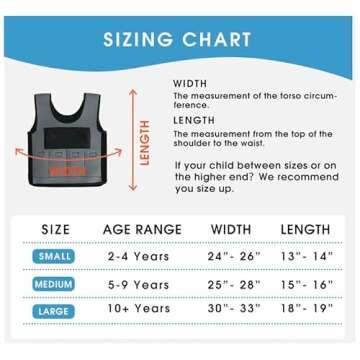 Weighted Vest for Kids - Compression Vest for Children with Sensory Issues, Autism, ADHD - Adjustable Kids Weighted Vest Includes 6 Removable Weights (Small, Ages 2 to 4)
