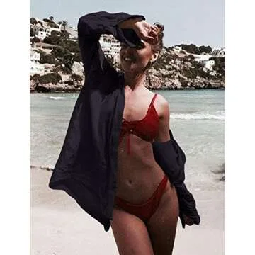 Bsubseach Long Sleeve Beach Shirt for Women - Cover Up