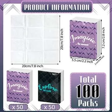 200 Count Travel Tissue Bulk Pocket Tissues Mini Wallet Tissue Packs Facial Purple Black Geometry Designed Tissue Paper Bulk 3 Ply Individual Tissue for Travelling Wedding Graduation