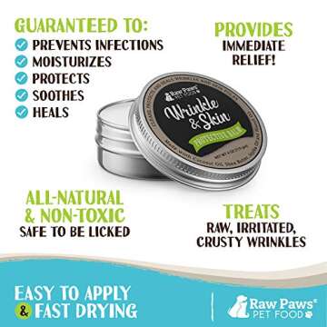 Raw Paws Wrinkle & Skin Balm - Natural Dog Wrinkle Cream for Sensitive Skin