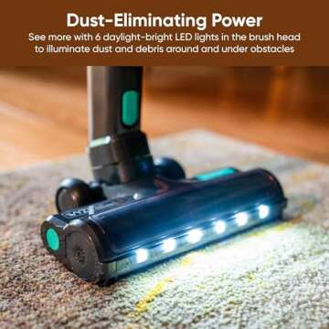 Wyze Cordless Vacuum Cleaner with 20000Pa Powerful Suction, Lightweight Stick with HEPA Filter, 300W Powerful Brushless Motor, 40mins Runtime for Home Hard Floor Carpet Pet Hair