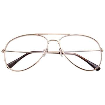 Golden Aviator Glasses - Unisex, Stylish & Comfortable