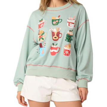 Yiulangde Sequin Nutcracker Sweatshirt Ugly Christmas Sparkly Santa Sweater for Women Y2k Holiday Lo...