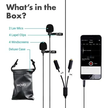 Movo Lavalier Microphone Kit for Podcasts and Interviews