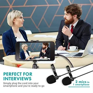 Movo Lavalier Microphone Kit for Podcasts and Interviews