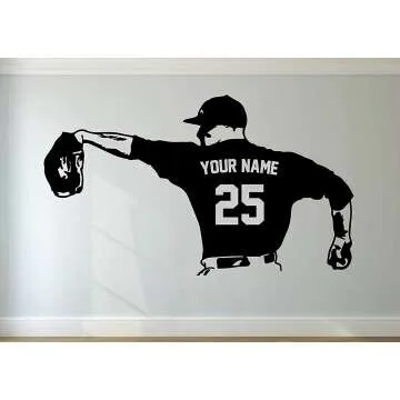Custom Baseball Pitcher Decal - Name & Numbers