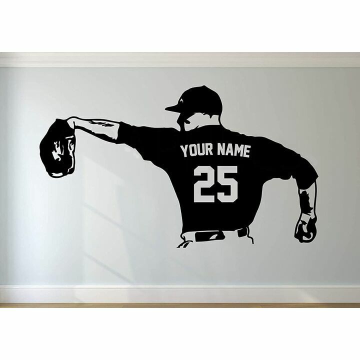 Custom Baseball Pitcher Decal - Name & Numbers