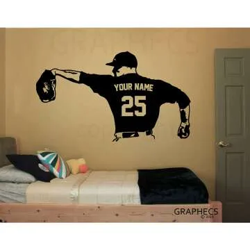 Custom Baseball Pitcher Decal - Name & Numbers