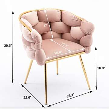 Kakotito Luxury Handmade Accent Chair with Gold Legs, Modern Velvet Armchair for Living Room and Bed...