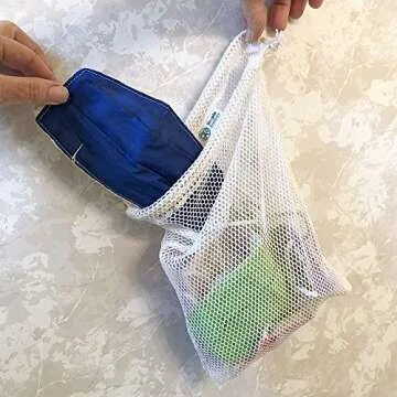 Simple Ecology Organic Cotton Mesh Laundry Bag; Machine Washing Bags for Delicates, Lingerie and Garments, Medium 2 pack