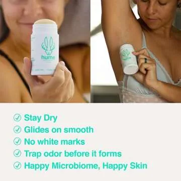 Hume Supernatural Roll On Aluminum Free Deodorant for Women & Men - Safe for Sensitive Skin - Probiotic and Plant-Based - Long-Lasting Moisture Absorbing - Clean and Effective - Desert Bloom, 1-Pack