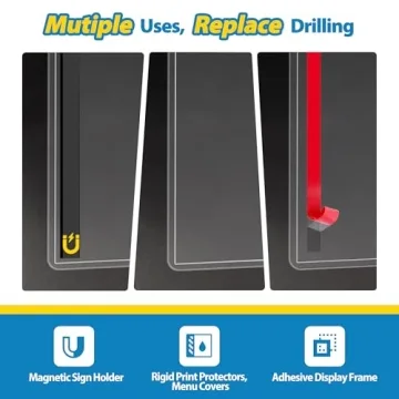 VAIIGO Magnetic Sign Holder 10 Pack with Adhesive Tapes