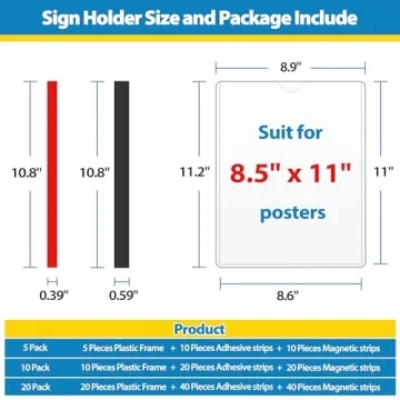 VAIIGO Magnetic Sign Holder 10 Pack with Adhesive Tapes