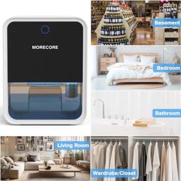 Dehumidifiers for Basement, 68 OZ Quiet Dehumidifiers for Room with Auto Shut Off, Timer & Sleep Mode Small Portable Dehumidifiers for Home Bedroom Bathroom RV Closet Garage