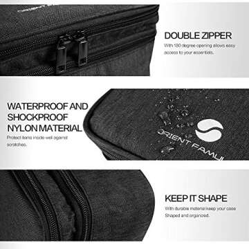 Travel Electronics Organizer, Waterproof Cable Organizer Bag for Electronic Accessories Double Layer...