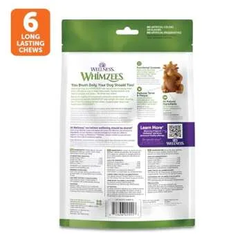 Wellness WHIMZEES Hedgehog Dog Dental Treats, Natural Chews, Large Size, (6 Count)
