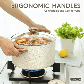 MICHELANGELO 6 Quart Nonstick Stock Pot for Effortless Cooking