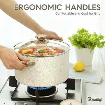 MICHELANGELO 6 Quart Nonstick Stock Pot for Effortless Cooking