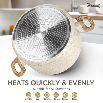 MICHELANGELO 6 Quart Nonstick Stock Pot for Effortless Cooking