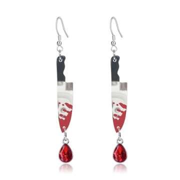 RofYof Knife Earrings for Women Gothic Earrings Dagger Earrings Knife Punk Halloween Earrings Hip Ho...