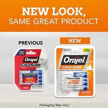 Orajel Touch Free Cold Sore Treatment .12oz, Liquid Formula, Provides Immediate & Targeted Pain Reli...