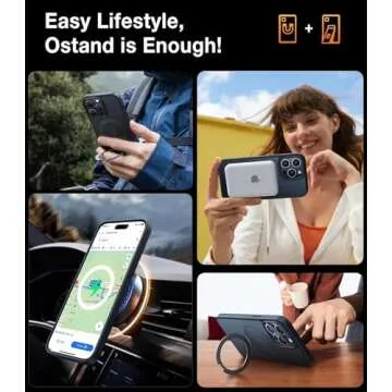 TORRAS Magnetic Shockproof for iPhone 13 Pro Case 6.1 inch, [Compatible with MagSafe] with Stand, [MIL-Grade Drop Protection] Translucent Back Protective Yet Slim iPhone 13 Pro Phone Case 2021, Black