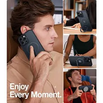 TORRAS Magnetic Shockproof for iPhone 13 Pro Case 6.1 inch, [Compatible with MagSafe] with Stand, [MIL-Grade Drop Protection] Translucent Back Protective Yet Slim iPhone 13 Pro Phone Case 2021, Black