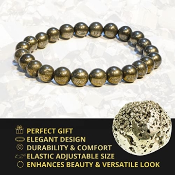Natural Pyrite Healing Crystal Bracelet for All