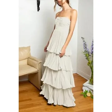 Xijun Coral Tiered Chiffon Bridesmaid Dress - Custom Sizes