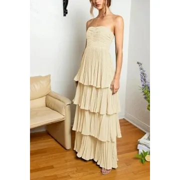 Xijun Coral Tiered Chiffon Bridesmaid Dress - Custom Sizes