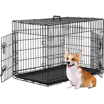 Durable Dog Crate with Divider for Safe Indoor Outdoor Use