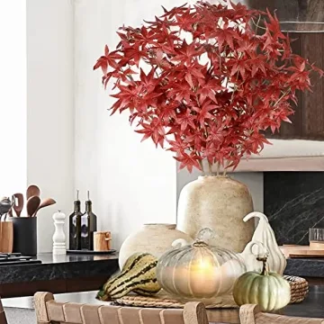 Sggvecsy 4Pcs Artificial Maple Leaves for Fall Decor