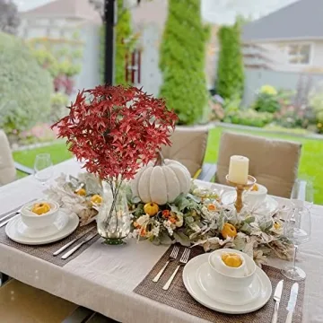 Sggvecsy 4Pcs Artificial Maple Leaves for Fall Decor