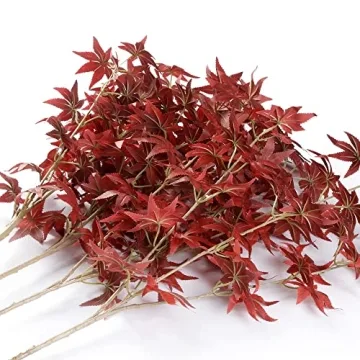 Sggvecsy 4Pcs Artificial Maple Leaves for Fall Decor