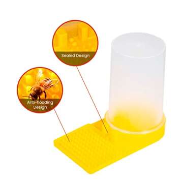 SunVara Bee Feeder for Beekeeping Bee Watering Station Bee Feeders Bee Drinking for Hives Honey bee Feeders Beehive Feeder Bucket Beekeeper Tools 2 Pack