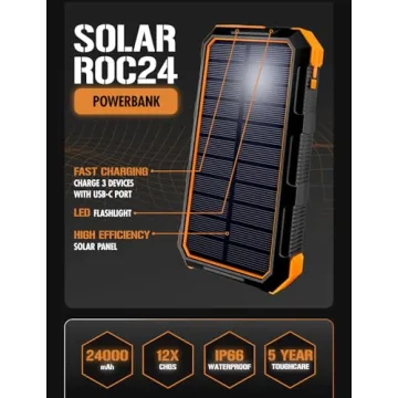 ToughTested Solar Power Bank - 24,000 mAh Durable Charger