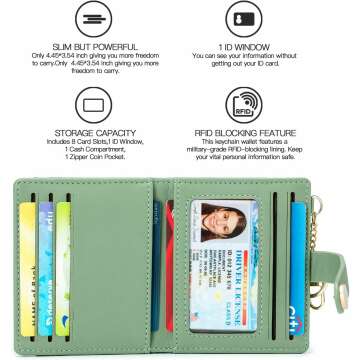 POIUGOYA Slim RFID Wallet for Women - Bifold Design