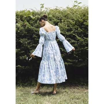 NOTHING FITS BUT Women’s Classic Linen Nursing Dress, Cotton Blend Hein Maternity Gown, Casual Maternity Dress (as1, Alpha, s, Regular, Regular, Paris, Small)