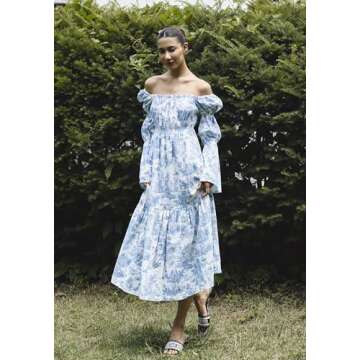 NOTHING FITS BUT Women’s Classic Linen Nursing Dress, Cotton Blend Hein Maternity Gown, Casual Maternity Dress (as1, Alpha, s, Regular, Regular, Paris, Small)