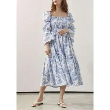 Classic Linen Nursing Dress - Comfortable Maternity Gown