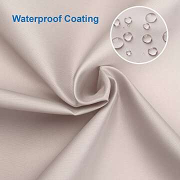 Amazer Khaki Shower Curtain Liner, Khaki Fabric Shower Liner, 2-in-1 Bathroom Shower Curtain and Lin...