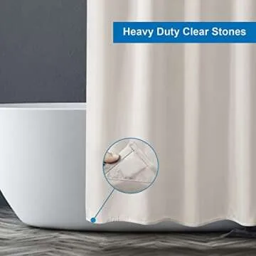 Amazer Khaki Shower Curtain Liner, Khaki Fabric Shower Liner, 2-in-1 Bathroom Shower Curtain and Liner, 12 Grommet Holes, Water Proof, Machine Washable, Hotel Quality, 72 x 72 Inches