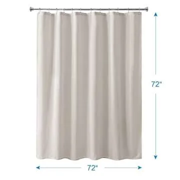 Amazer Khaki Shower Curtain Liner, Khaki Fabric Shower Liner, 2-in-1 Bathroom Shower Curtain and Liner, 12 Grommet Holes, Water Proof, Machine Washable, Hotel Quality, 72 x 72 Inches