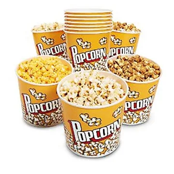 Retro Popcorn Containers for Movie Night - 3 Pack