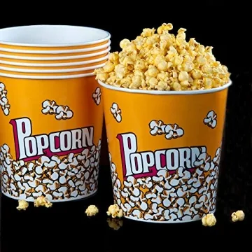 Retro Popcorn Containers for Movie Night - 3 Pack
